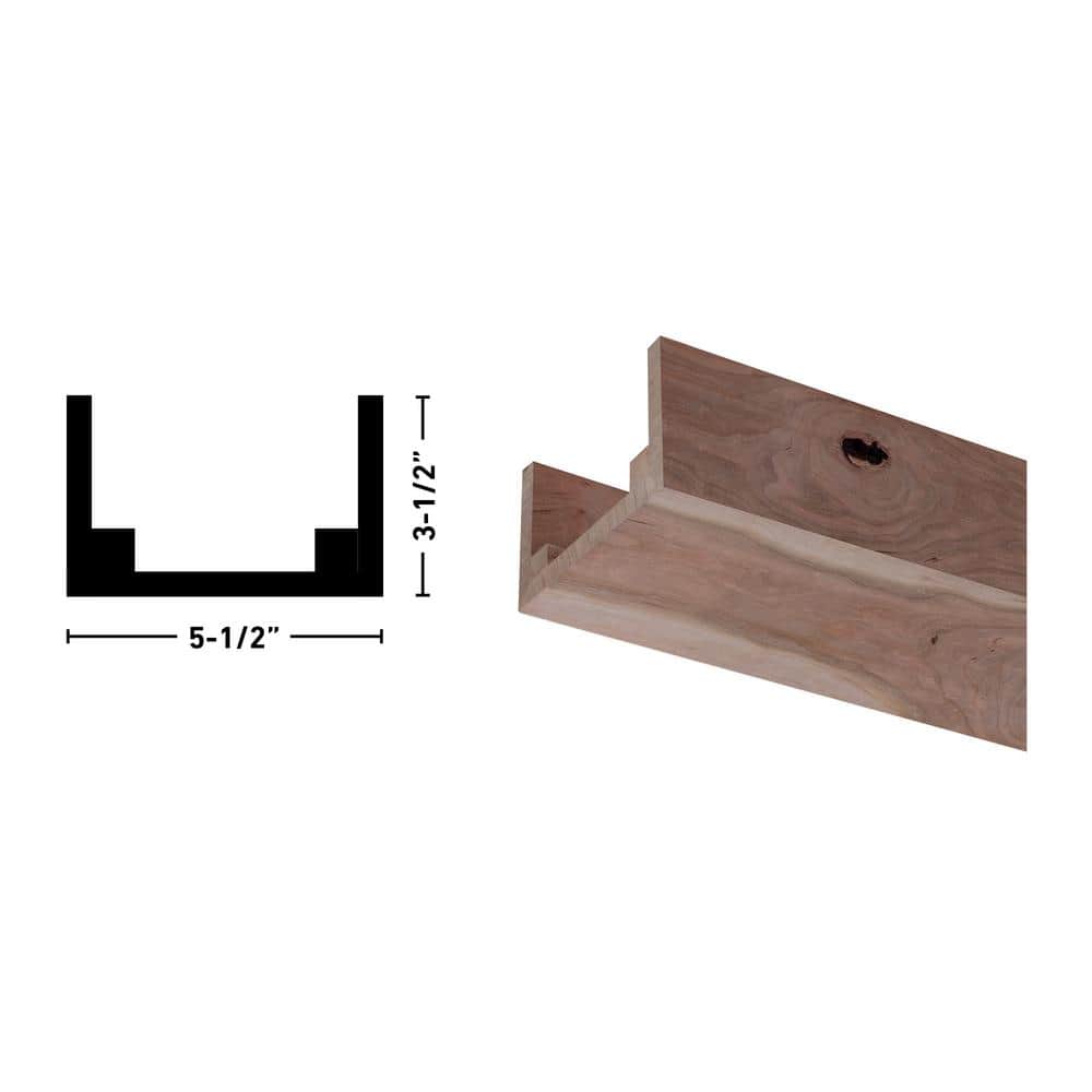 Rustic Cherry Unfinished Wood U-Shaped Decorative Beam