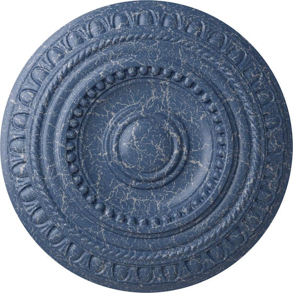 Ekena Millwork 15-3/4 in. x 1-3/8 in. Artis Urethane Ceiling Medallion (Fits Canopies upto 6-7/8 in.), Hand-Painted Americana Crackle