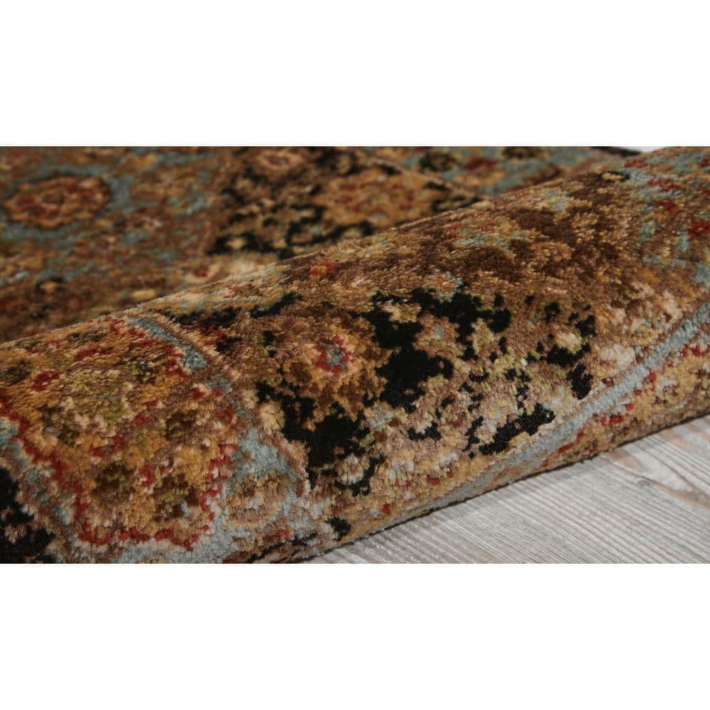 Delano Elegance Round Blue Synthetic 24" Area Rug