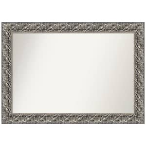 Silver Luxor 41.5 in. x 29.5 in. Non-Beveled Classic Rectangle Wood Framed Wall Mirror in Silver