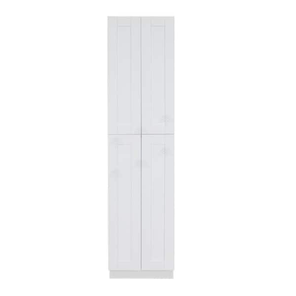 LIFEART CABINETRY Anchester White Plywood Shaker Stock Assembled Tall Pantry Kitchen Cabinet (30 in. W x 90 in. H x 24 in. D)