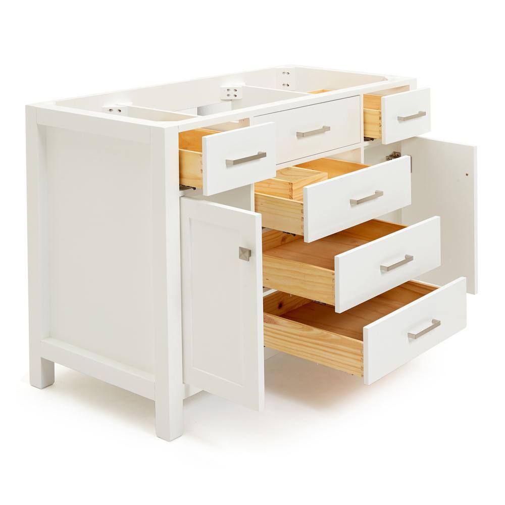 Bristol 48" White Single Freestanding Vanity Cabinet