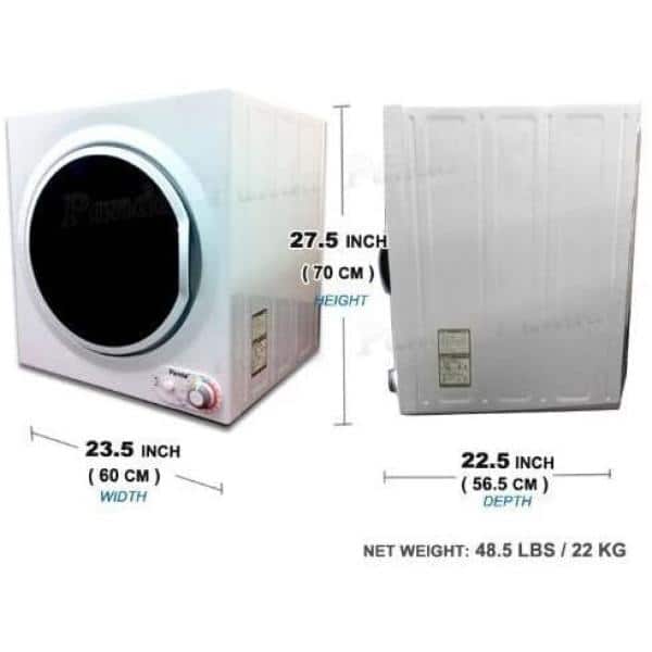 Compact White and Black Portable Electric Laundry Dryer with Moisture Sensing