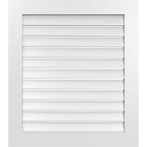 32 in. x 36 in. Rectangular White PVC Paintable Gable Louver Vent Functional