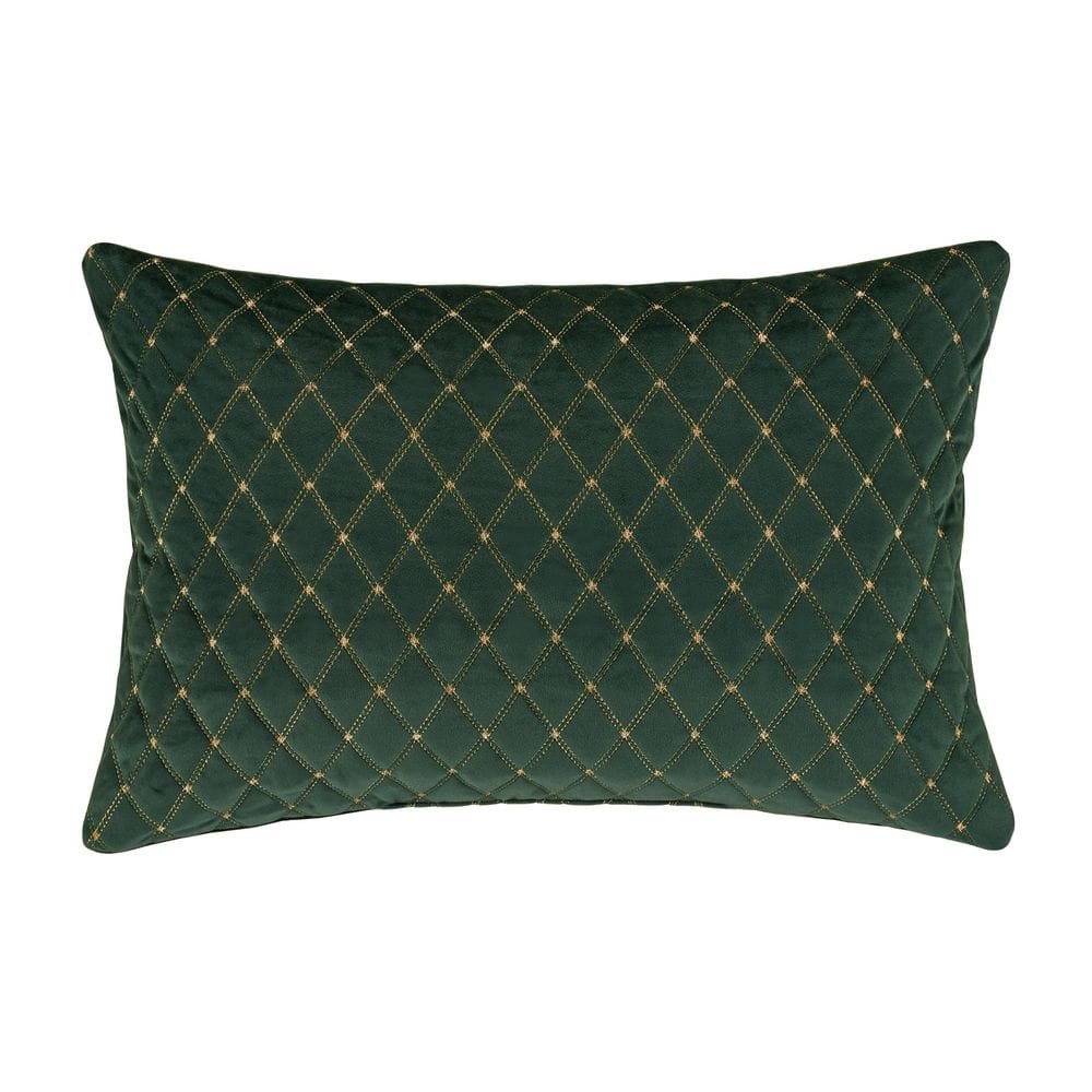 Gabriel Evergreen Polyester Quilted Boudoir Decorative 14 in. x 21 in. Thro