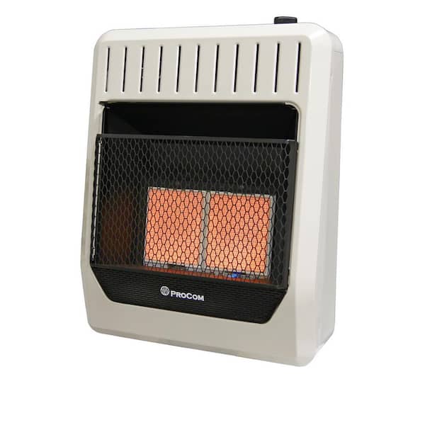 Dual Fuel Ventless Infrared Plaque Heater 29 in., 20,000 BTU, White - Heats Up to 950 sq. ft- Thermostat Control
