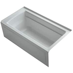 Archer 60 in. x 32 in. Soaking Bathtub with Right-Hand Drain in Ice Grey