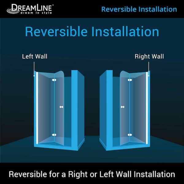 Aqua Fold 33.5 in. x 72 in. Semi-Frameless Hinged Shower Door in Chrome Aqua Fold 33.5 in. x 72 in. Semi-Frameless Hinged Shower Door in Chrome