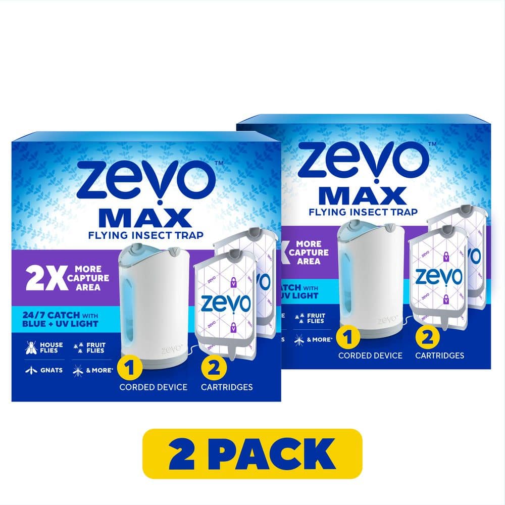 ZEVO Max Flying Insect Trap 1-Plug-in Base and 2-Refill Cartridges