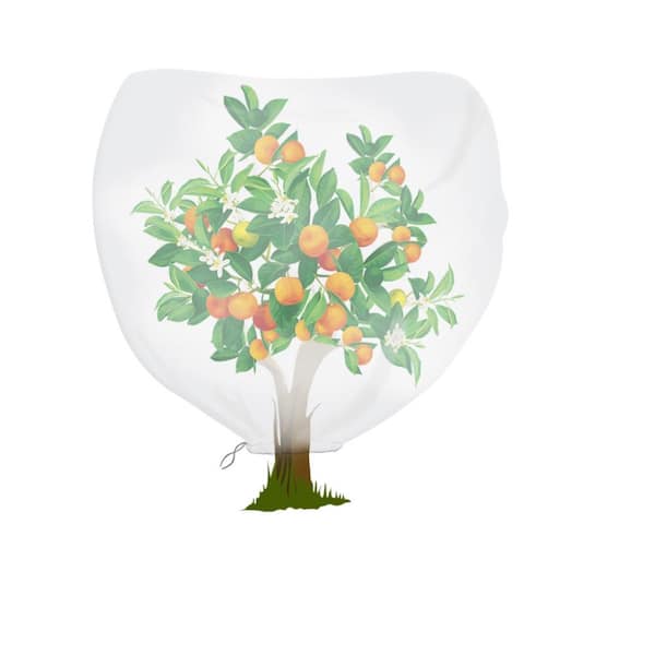 Agfabric 120 in. x 96 in. 0.95 oz. Warm Plant Cover Winter Protection Bag Shrub Jacket for Season Extension and Frost Protection