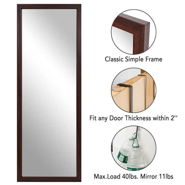 PexFix 18 in. x 51 in. Modern Style Rectangle Mirror Simple Framed Brown  Door Mirror Full Length Wall Mirror US-MHJ002-BN - The Home Depot