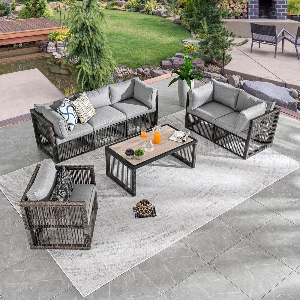 Reviews for Patio Festival 7Piece Wicker Patio Conversation Deep