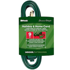 9 ft. 16/2 SPT-2 Multi-Outlet (3) Indoor Light-Duty Extension Cord with Safety Covered Cube Power Tap