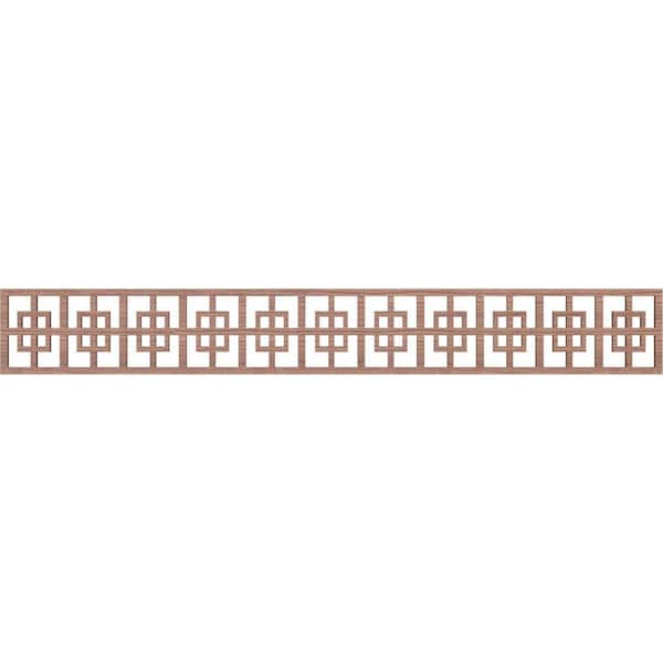 Ekena Millwork Cambridge Fretwork 0.25 in. D x 46.5 in. W x 6 in. L Walnut Wood Panel Moulding