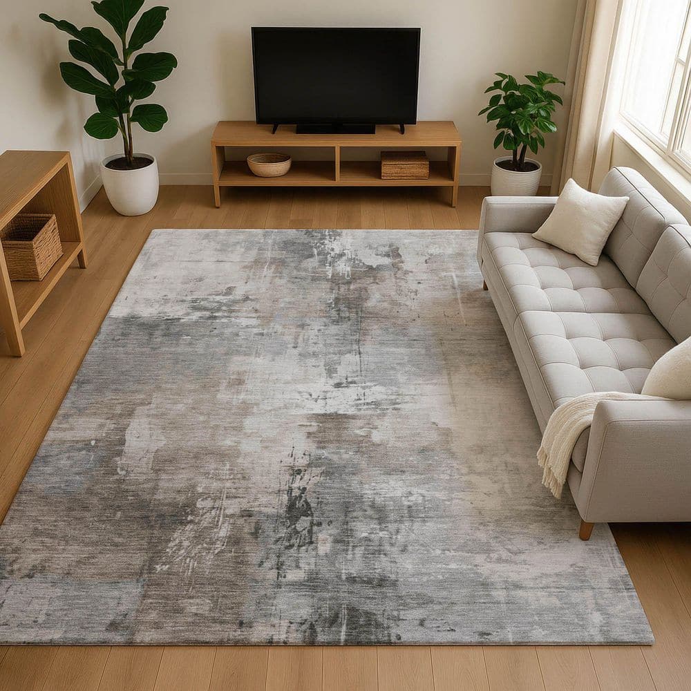 Mayfield Premium Machine Washable Abstract AMF1671 Ivory 10 ft. x 14 ft. Area Rug price history on PriceWatchPro