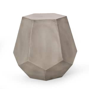 Light Gray Magnesium Oxide Outdoor Side Table