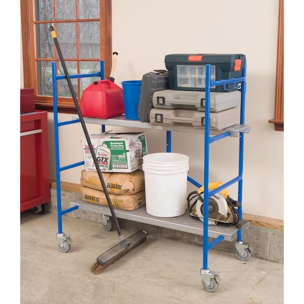 Werner 4 ft. x 3.8 ft. x 2 ft. Portable Rolling Scaffold 500 lb. Load  Capacity PS-48 - The Home Depot