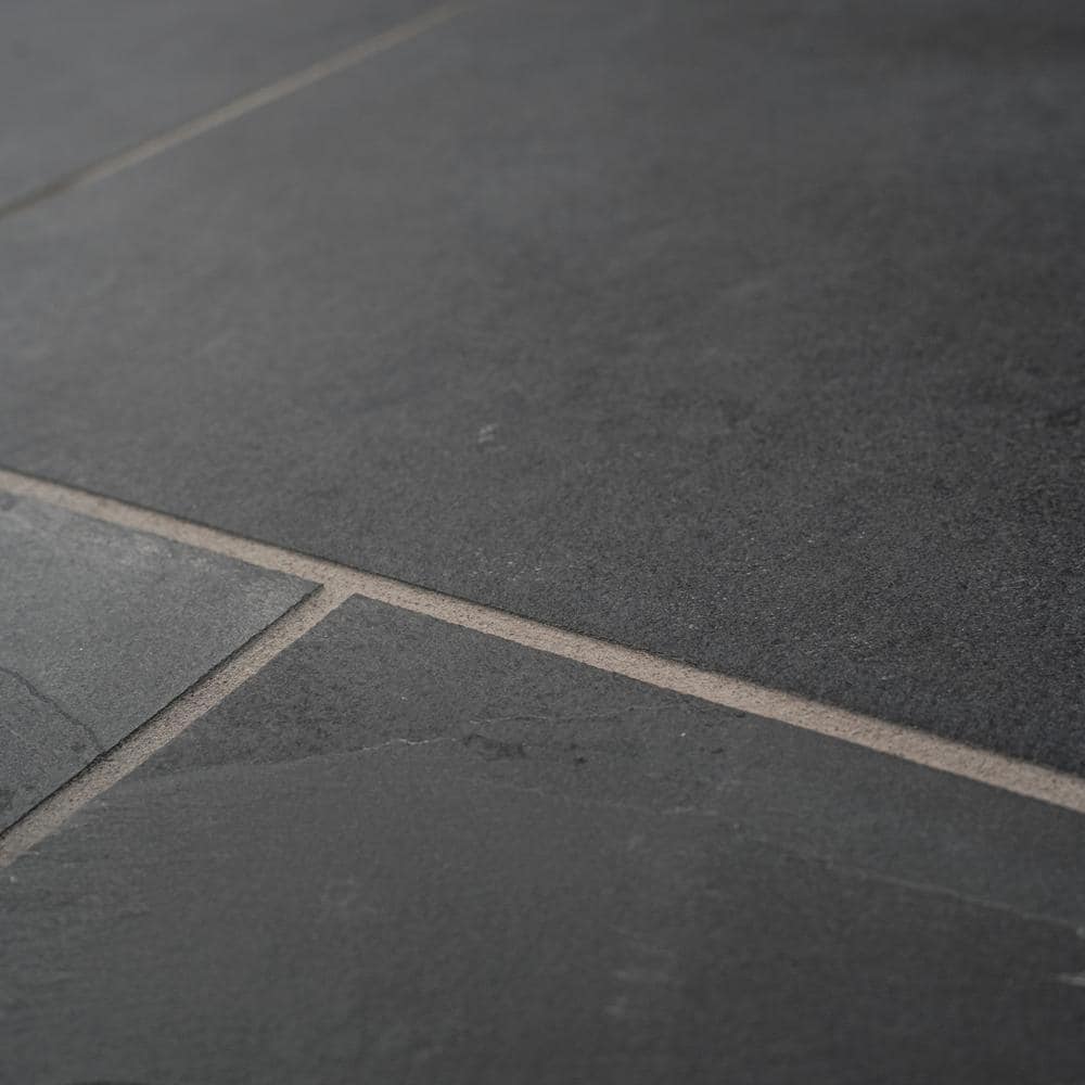 Montauk Black 16" x 16" Textured Slate Floor and Wall Tile