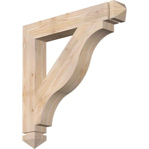 3.5 in. x 26 in. x 26 in. Douglas Fir Funston Arts and Crafts Smooth Bracket