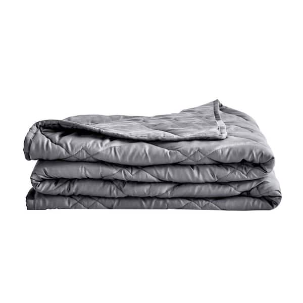 Unbranded Grey Tencel 50 in. x 60 in. x 10 lbs. Weighted Throw Blanket