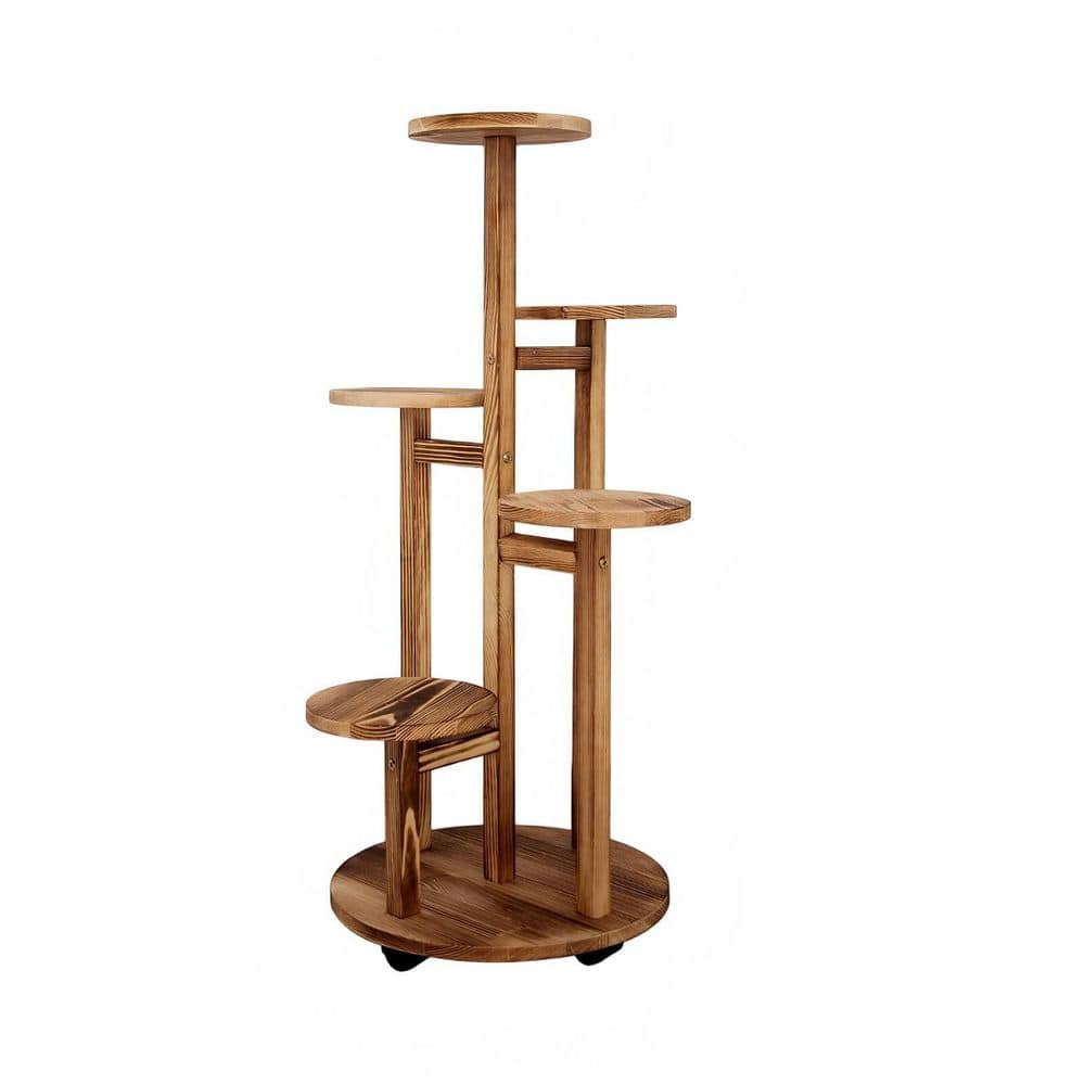 5-Tier Walnut Tall Plant Stand for Indoor, Wood Plant Shelf Display Rack, Planter Pot Holder (13 in. W x 34 in. H) price history on PriceWatchPro