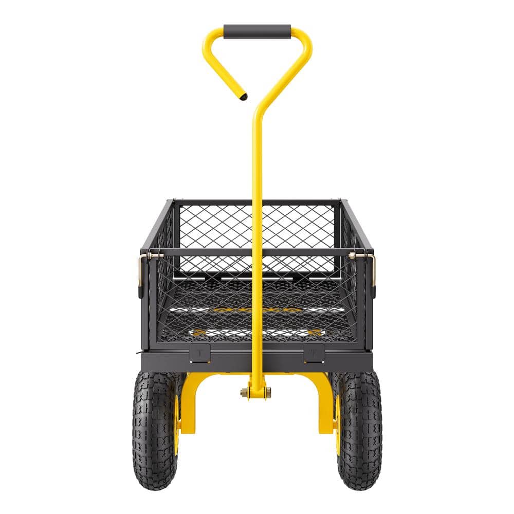 500 lb. Steel Garden Cart, Heavy-Duty Pullable Wagon, 10 in. All-Terrain Tires, Mesh Sides, 180-Degree Handle price history on PriceWatchPro