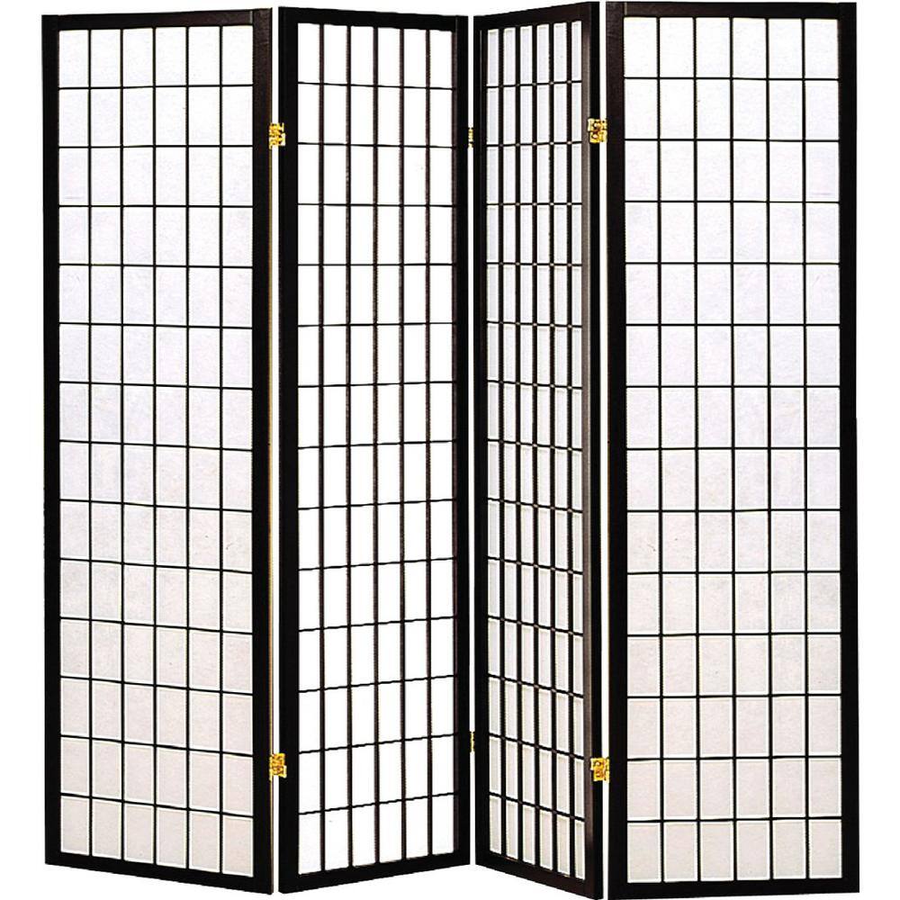 Coaster Black 4-Panel White Folding Screen 4624 - The Home Depot