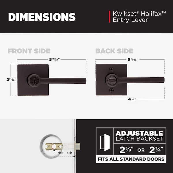 Kwikset Halifax Square Venetian Bronze Keyed Entry Door Handle