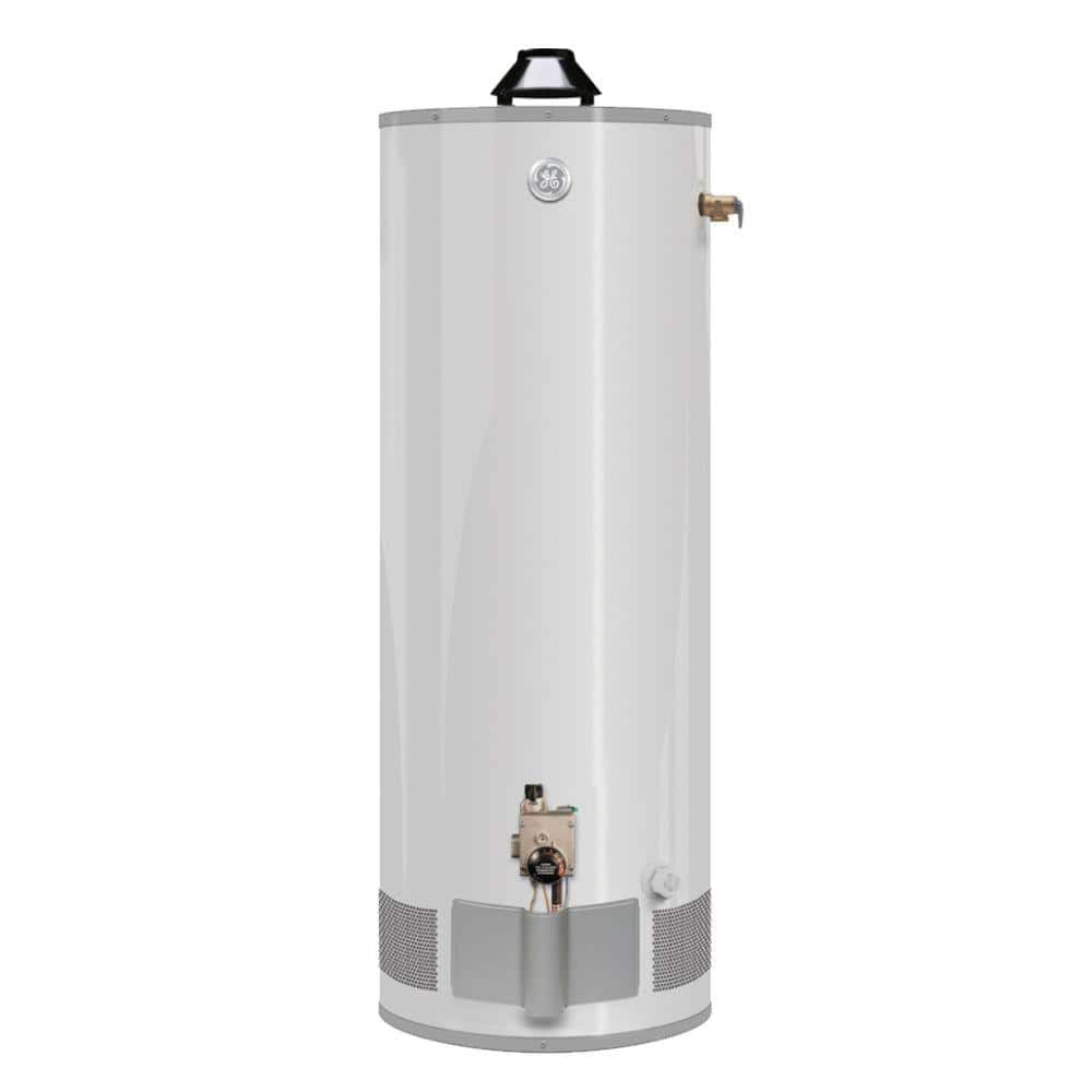 Ge 40 Gal Tall 9 Year 38 000 Btu Natural Gas Water Heater Pg40t09avh00 The Home Depot