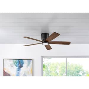Britton 52 in. Integrated LED Indoor Matte Black Ceiling Fan with Light Kit and Remote Control