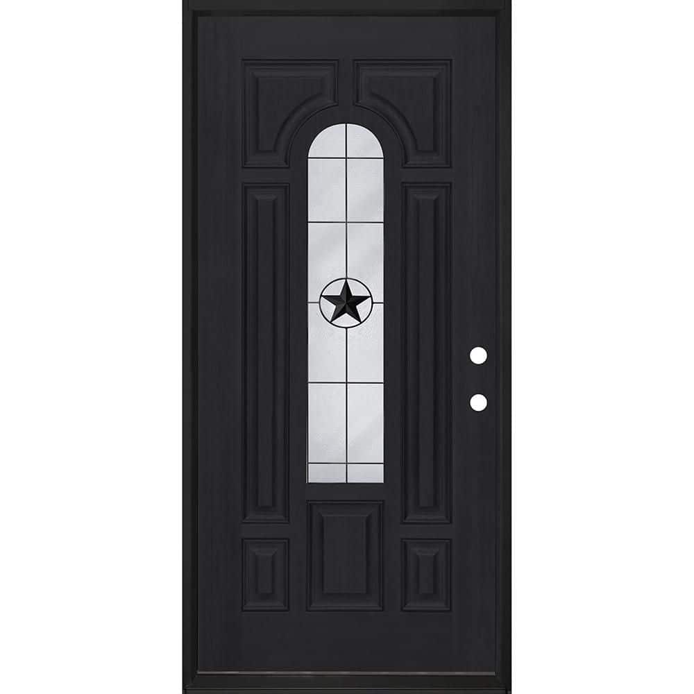 Regency 36 in. x 80 in. CenterLite Alamo Glass LHIS Onyx Fiberglass Prehung Front Door with 4-9/16 Jamb price history on PriceWatchPro