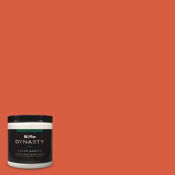 BEHR DYNASTY 8 oz. #200B-7 Fireglow Semi-Gloss Enamel Stain-Blocking Interior/Exterior Paint & Primer Sample