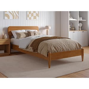 Florence Light Toffee Natural Bronze Solid Wood Frame Twin XL Low Profile Platform Bed