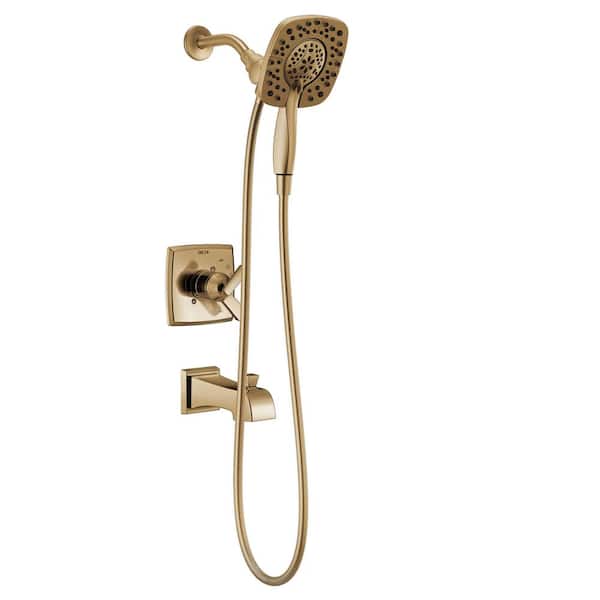 Delta Ashlyn In2ition Gold 1-Handle Tub and Shower Trim Kit in