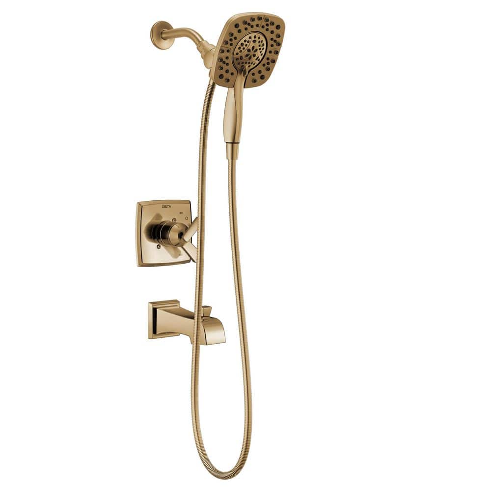 Delta Ashlyn In2ition Gold 1-Handle Tub and Shower Trim Kit in