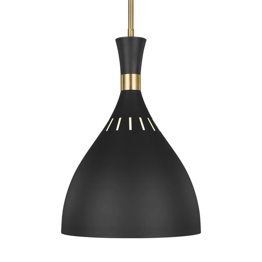 Ellen Midnight Globe 12" Black Steel Mini Pendant Light