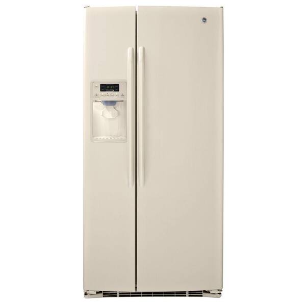 GE 34 in. W 23.1 cu. ft. Side by Side Refrigerator in Bisque