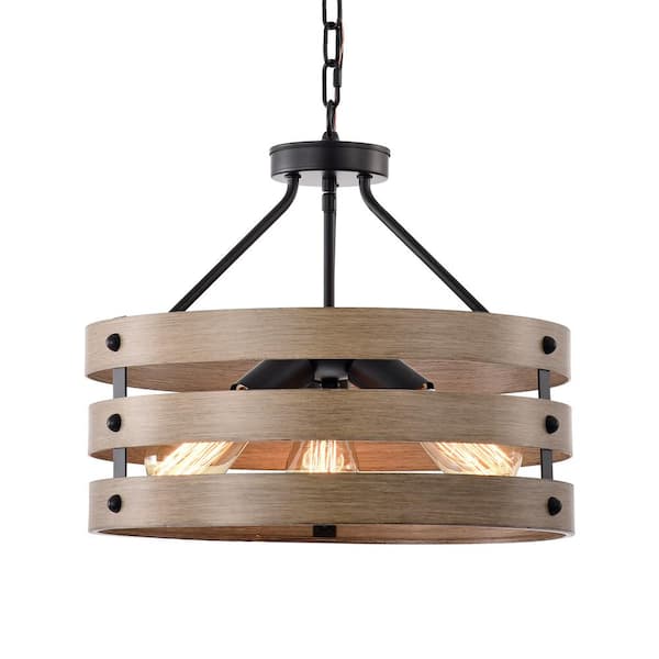 Warehouse of Tiffany Fleur 16 in. 3-Light Indoor Black Chandelier with Light Kit