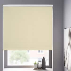 Cream Solid Cordless Blackout Privacy Vinyl Roller Shade 31.75 in. W x 64 in. L
