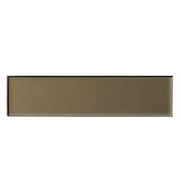 ABOLOS Transitional Design Subway 2 in. x 8 in. Frosted Matte Bronze Glass Backsplash Wall Tile (1 Sq. Ft./Pack)