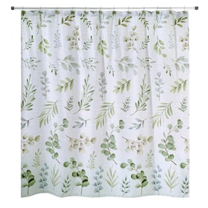 Ombre Leaves 72 in. Multicolor Shower Curtain