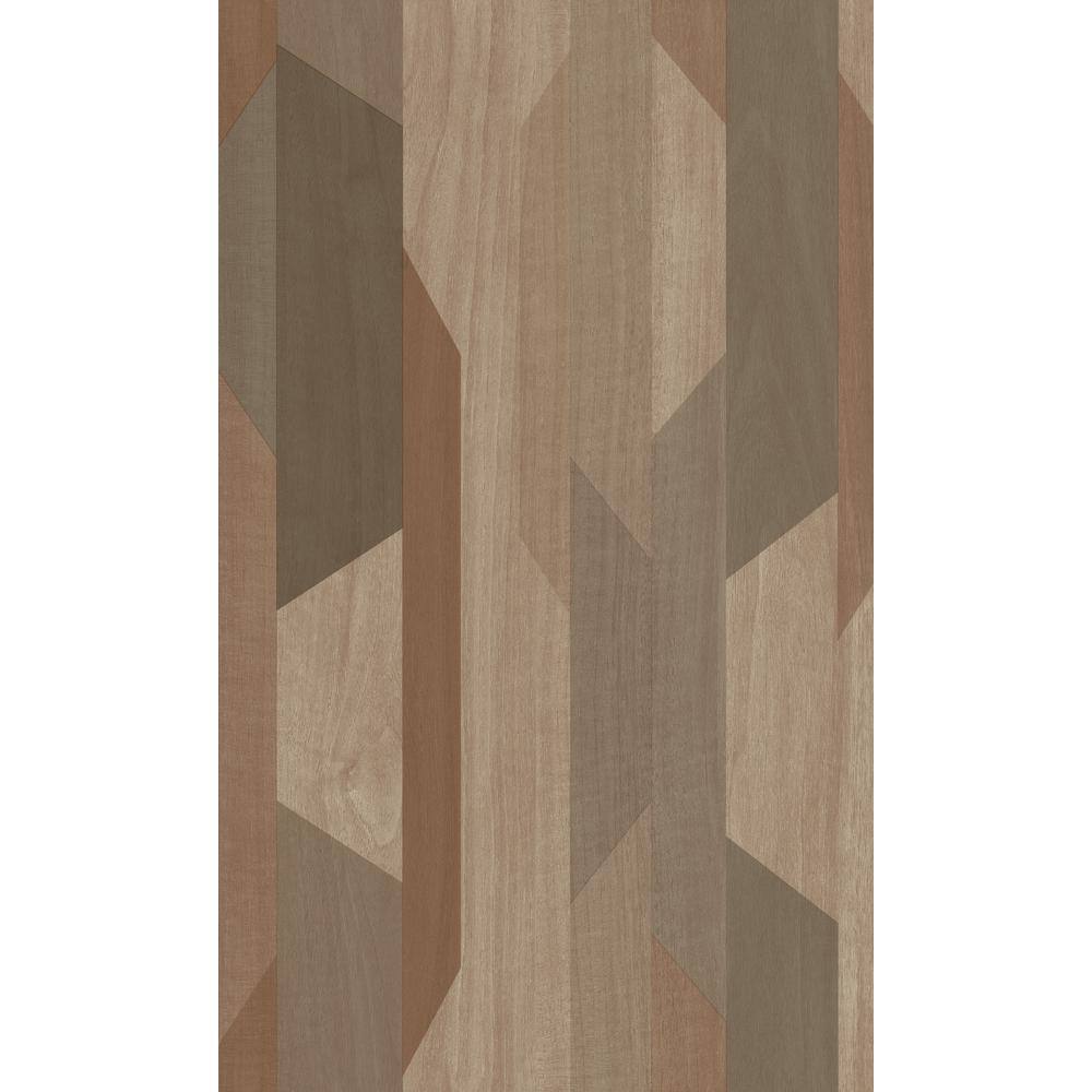 Brown Geometric Non-Pasted Textured Double Roll Wallpaper