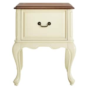 Provence Ivory File Cabinet with Ash Brown Top 24 in.