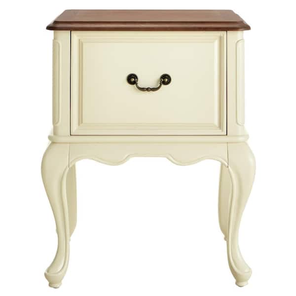 Home Decorators Collection Provence Ivory File Cabinet with Ash Brown Top 24 in.
