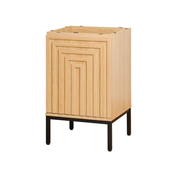Rowan 20 in. W x 18 in. D x 33 in. H Geometric Modern Transitional 2-Shelf Bath Vanity Cabinet without Top in Oak
