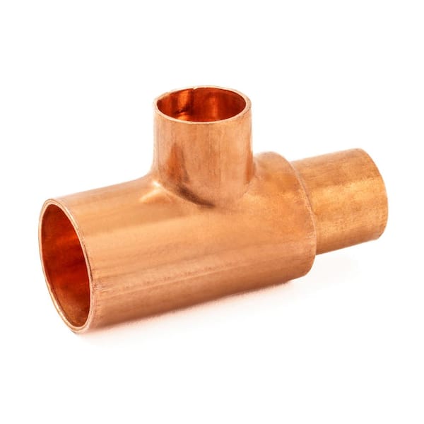 Everbilt 3/4 in. x 1/2 in. x 1/2 in. Copper Pressure Cup x Cup x Cup Reducing Tee Fitting