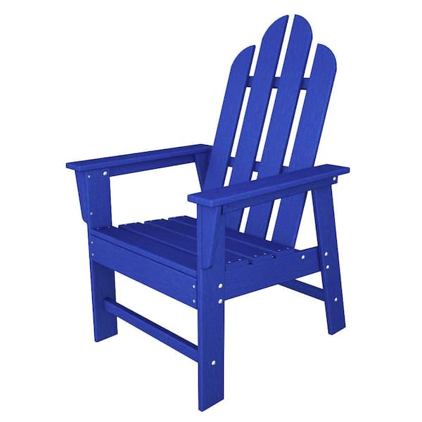POLYWOOD Long Island Pacific Blue All-Weather Plastic Outdoor Dining Chair