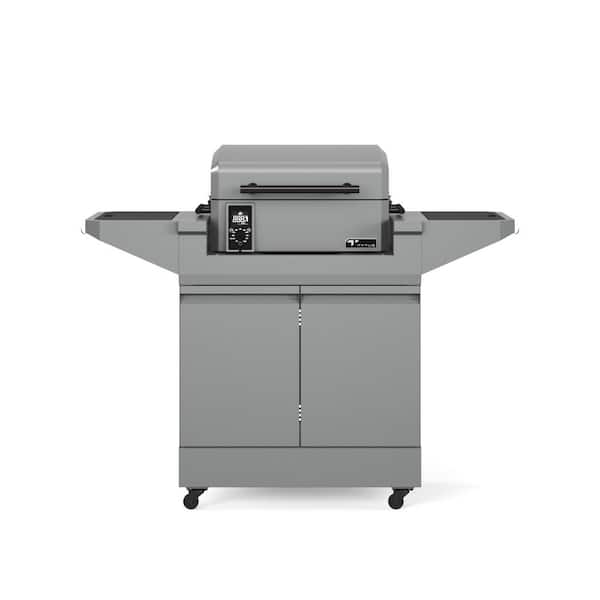 Emberwood Pellet Smoker with Grill and Prep Cart in Gray