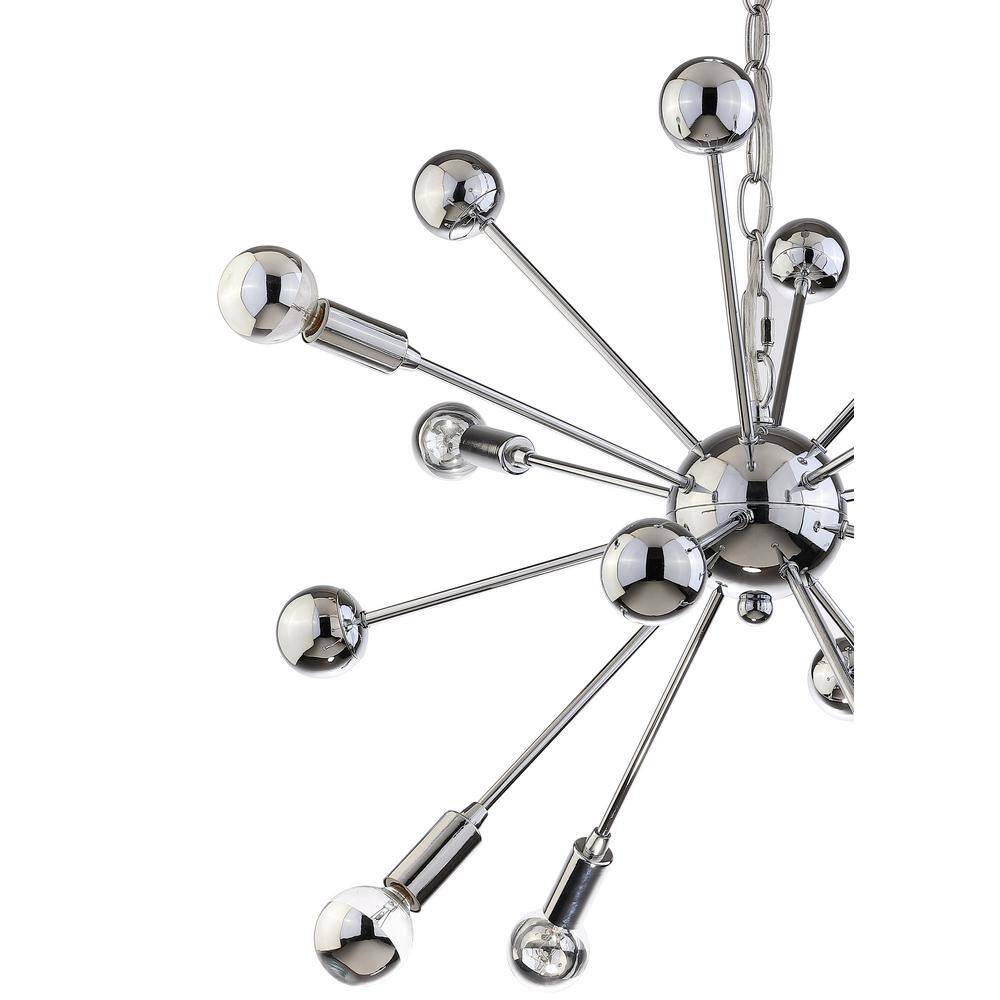 22.5" Chrome Metal Sputnik-Style LED Chandelier