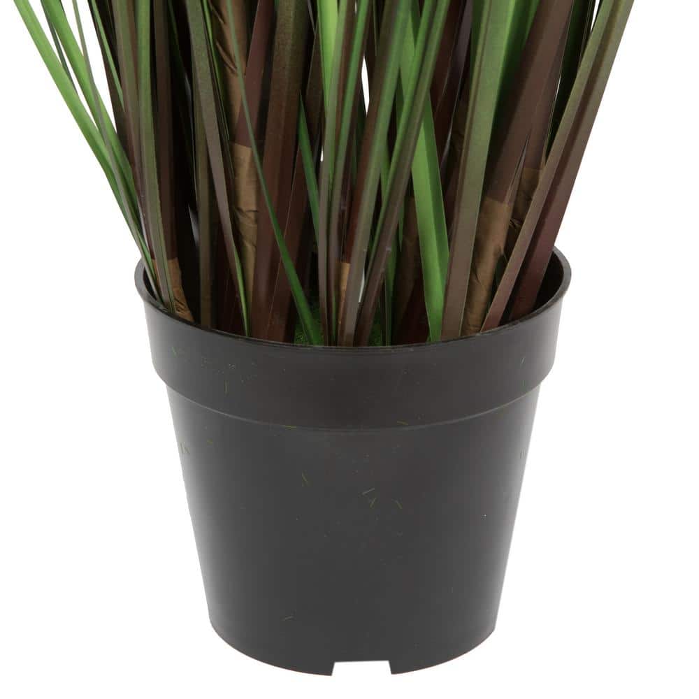 Lifelike 48" Green Grass and Cattails Potted Arrangement in Black Planter
